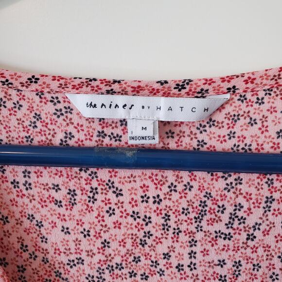 The Nines by Hatch Womens Micro Floral Maternity Long Sleeve Tunic Medium Pink - Picture 4 of 4